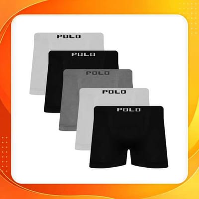 Kit 5 Cuecas Polo Star Boxer Microfibra Confortável Adulto Sortido