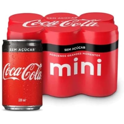 6 Unidades Coca Cola Zero - Lata 220ml