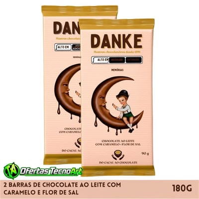 Kit 2un Chocolate Danke ao Leite Caramelo e Flor de Sal 90g