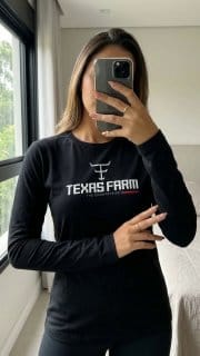 Camisa Texas Farm UV Proteção Feminina Manga Longa Country Térmica Algodão Estilo Western Rodeio