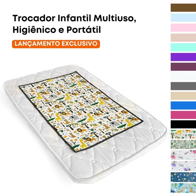 Trocador Infantil Impermeável Dupla Face Infantil Bebê Higiênico Portátil Macio Não Esquenta