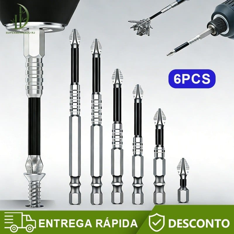 6 Pcs K5 De Bits De Chave De Fenda Magnética -Antiderrapantes Resistentes A Impactos Para Chaves Elétricas