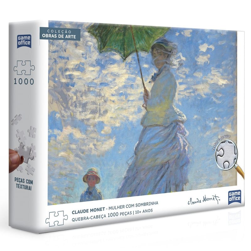 Quebra Cabeça Claude Monet Mulher Com Sombrinha 1000 Peças