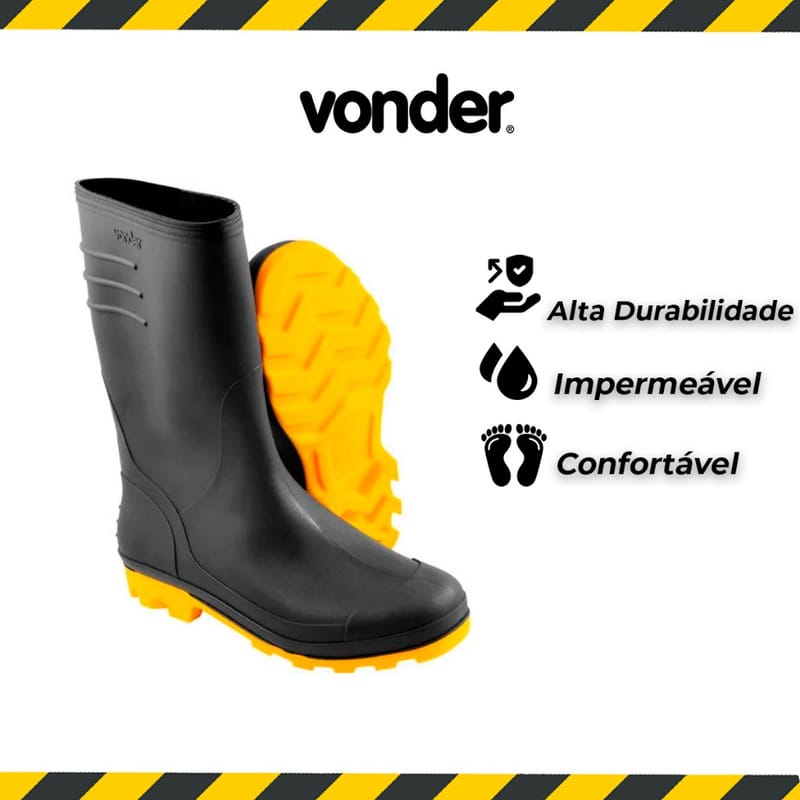 Bota PVC Chuva Motociclista Impermeável Forrada