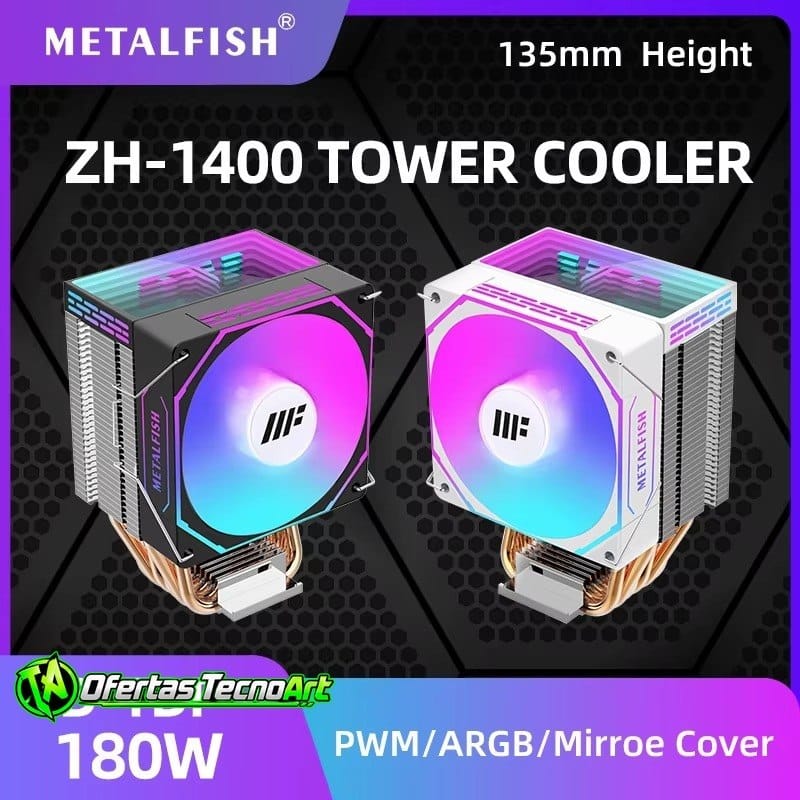 Air Cooler Metalfish Zh-1400 ARGB, 4 Heatpipes
