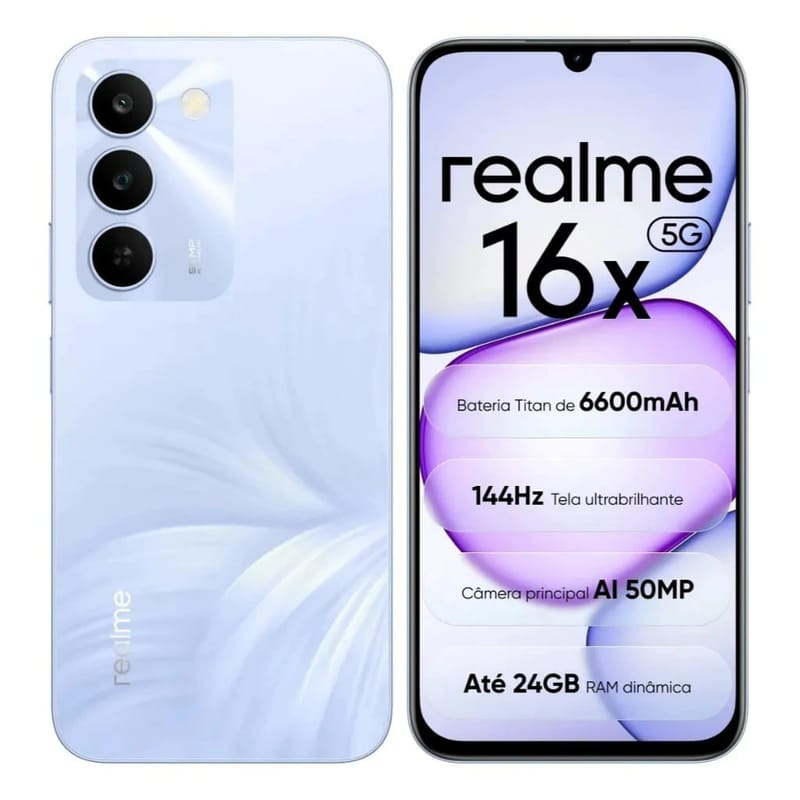 Smartphone realme 16X 5G 4GB 128GB Bateria 6600mAh