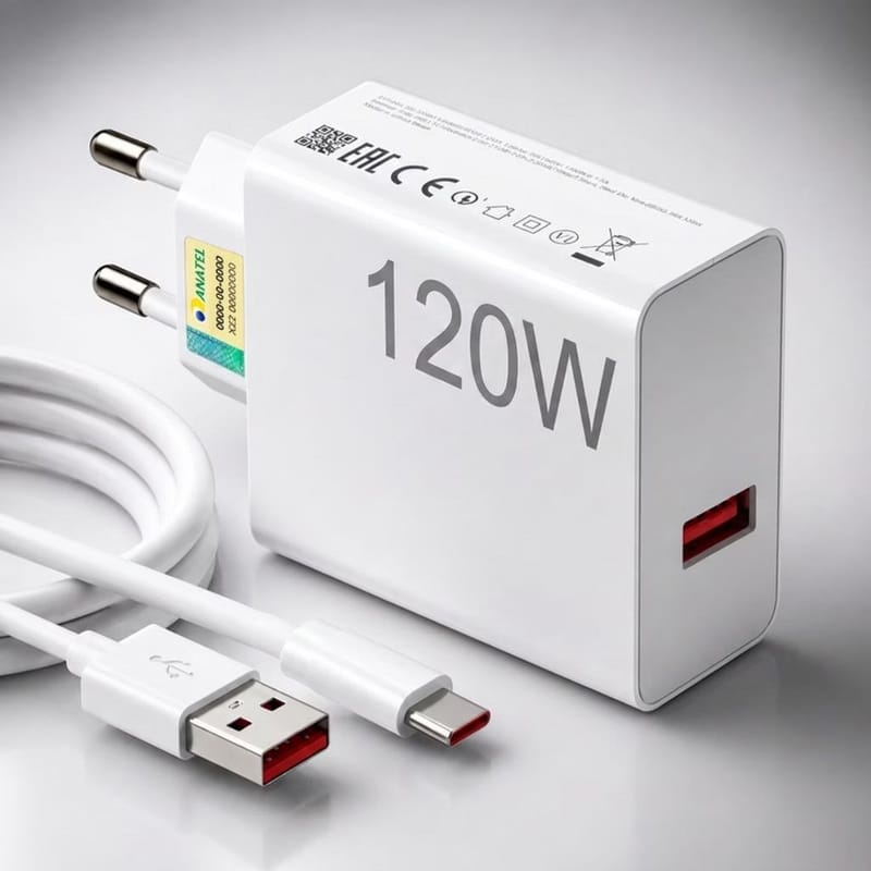 Kit Carregador 120W Super Turbo + Cabo USB-C