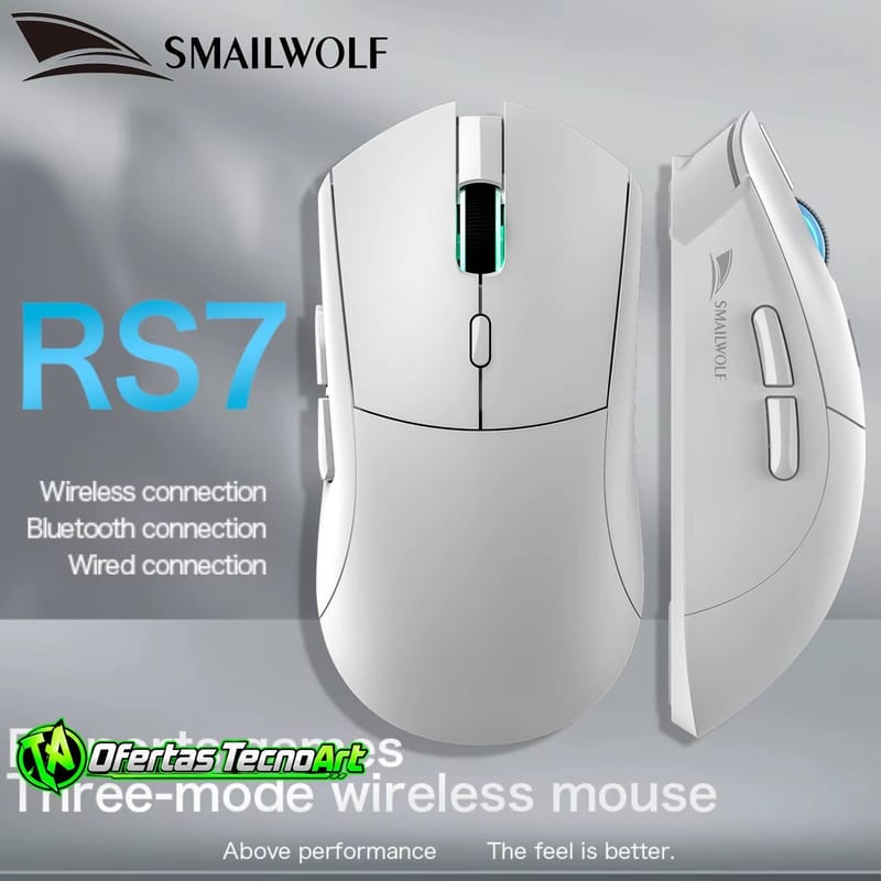 2x Mouse Smailwolf RS7 PAW3311 (branco ou preto)