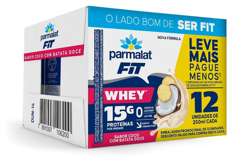 Parmalat Fit Bebida Proteica Coco com Batata Doce 250mL - Pack 12