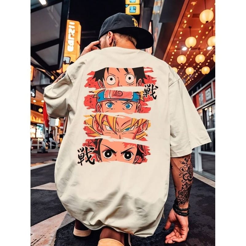 Camiseta Oversized Streetwear Anime