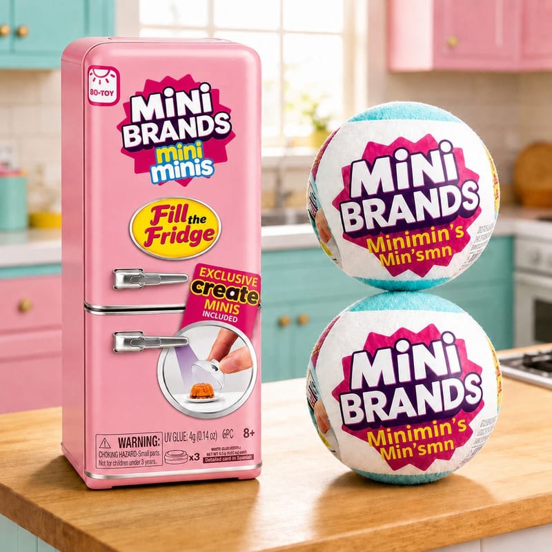 Mini Geladeira Fill The Fridge com 2 Bolas Mini Brands