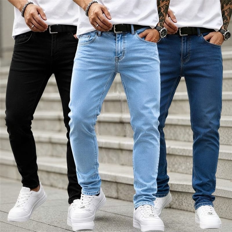 Kit 2 ou 3 Calças Jeans Masculina Skinny com Elastano