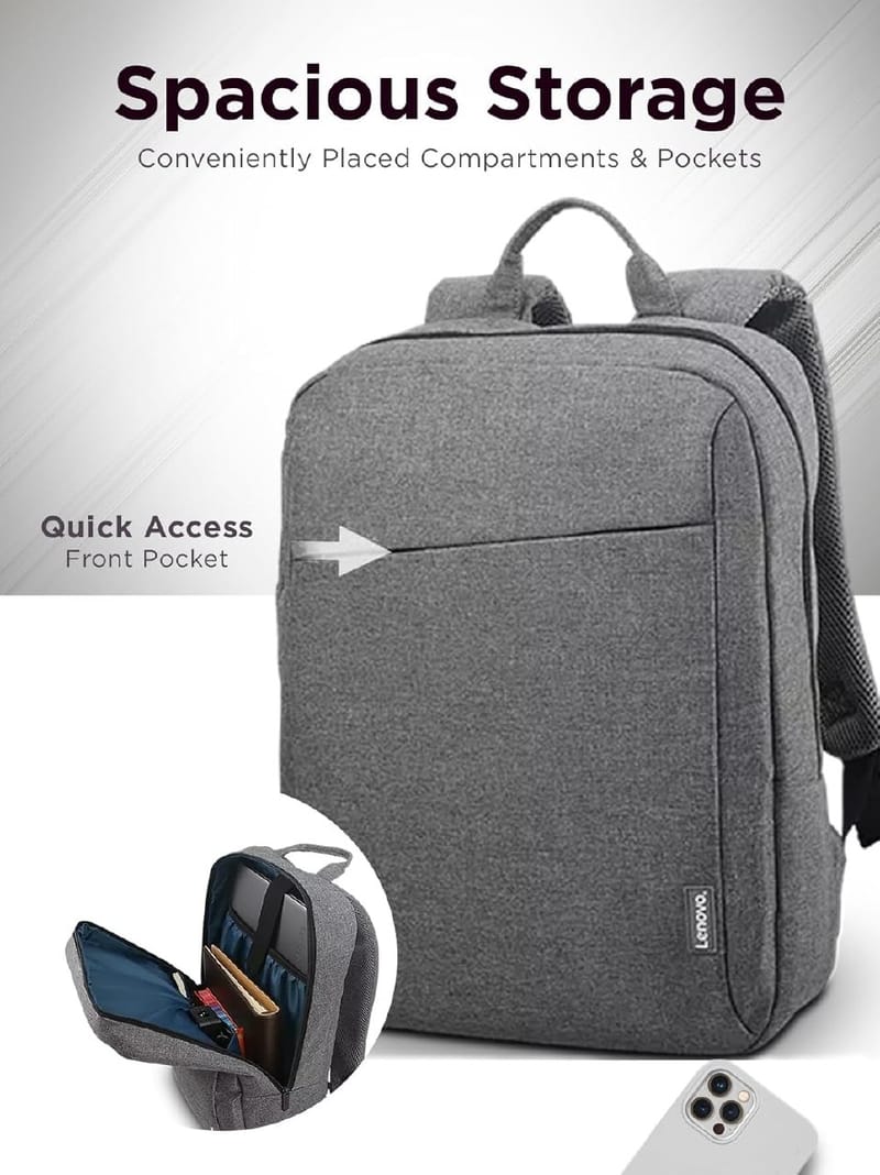 Mochila Lenovo Casual B210 Cinza p/ Notebook 15,6