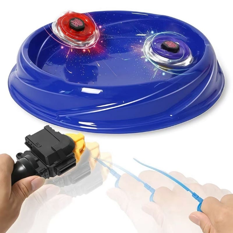 Kit 4 Beyblade Metal Led + Arena Lançador