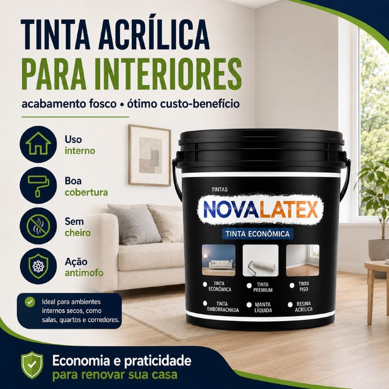 Tinta Acrílica Sem Cheiro Antimofo Novalatex
