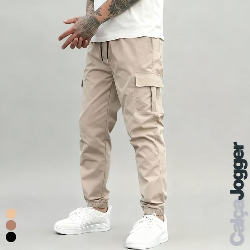 Calça Cargo Masculina Jogger Streetwear