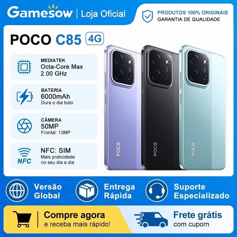 Xiaomi POCO C85 4G Versão Global Android 15