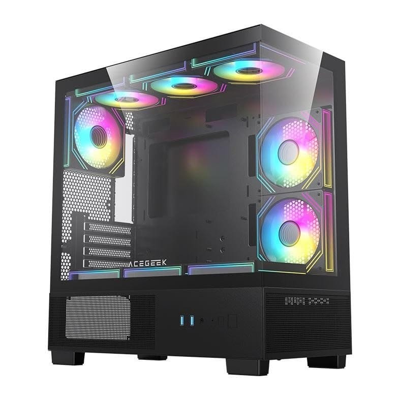 Gabinete Gamer Acegeek Echo Mini Vidro Preto