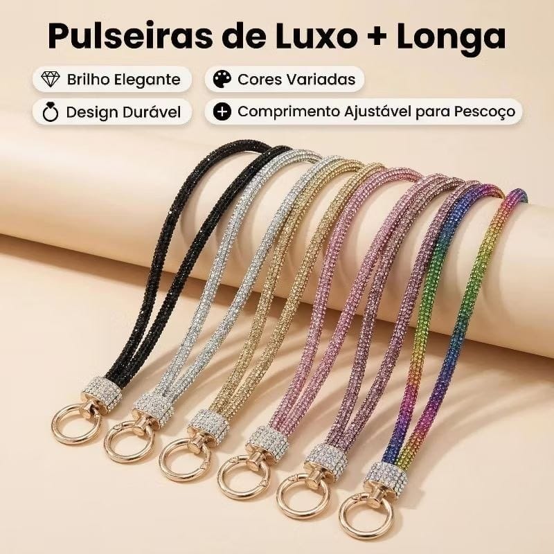 Cordão de Celular com Cristal Luxuoso Anti-Perda
