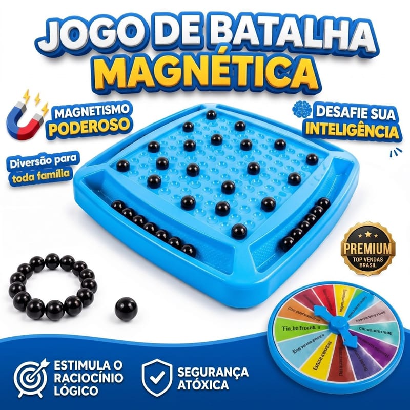 Jogo de Xadrez Magnético Portátil 32 Esferas