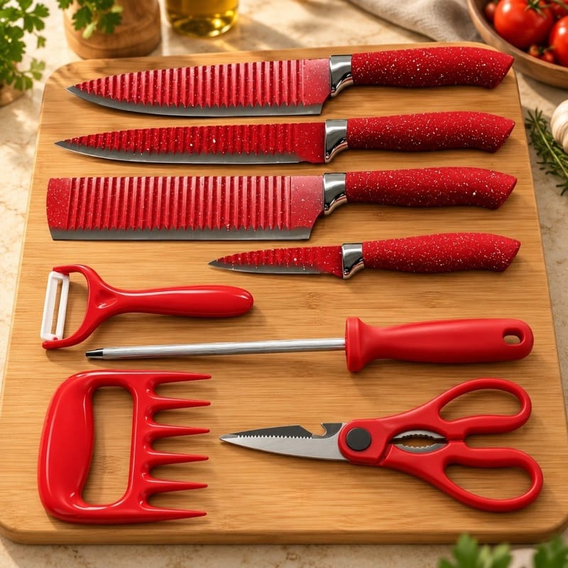 Jogo de Facas de Cozinha 8 Peças Genebra Corte Navalha