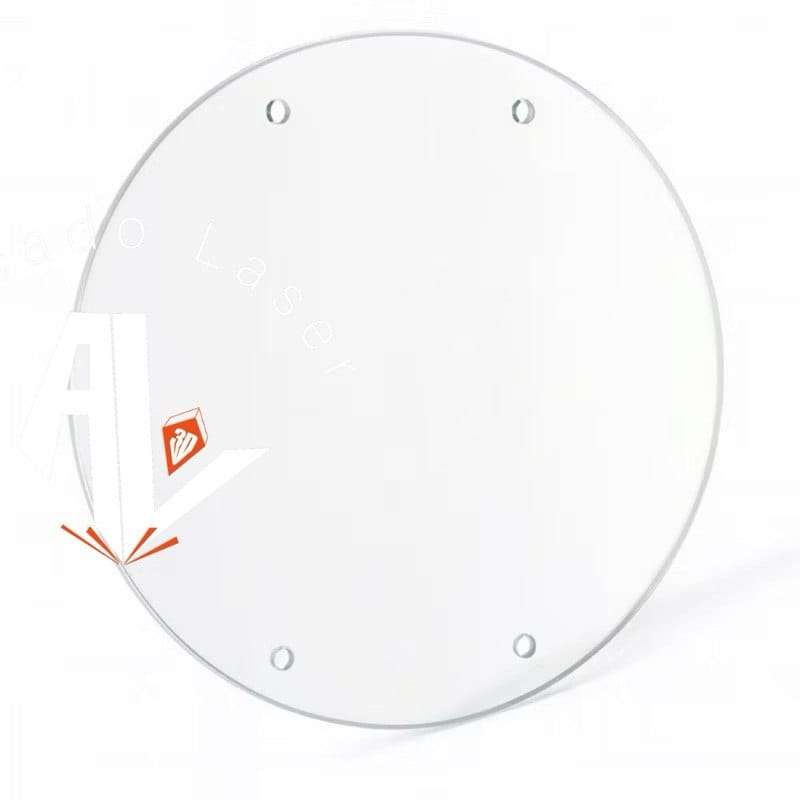 Painel Redondo Acrílico Cristal 2mm 4 Furos