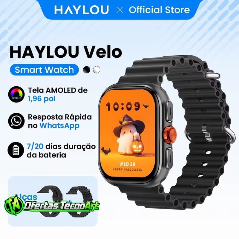 Smartwatch HAYLOU Velo com ecrã AMOLED de 1,96