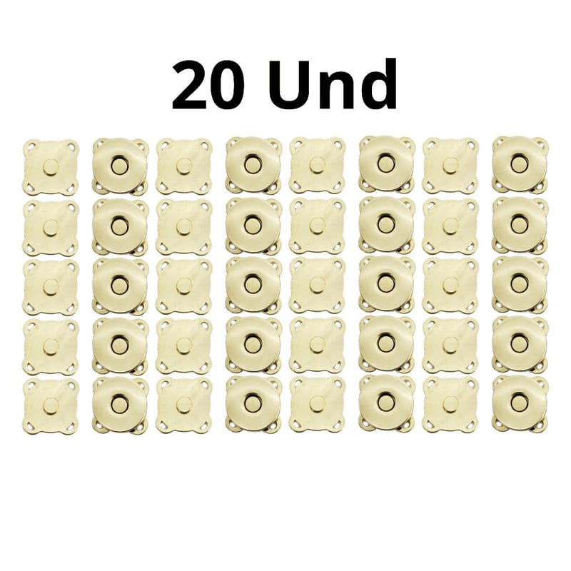 Botão ima Dourado 14mm Kit 20und imantado fecho magnético