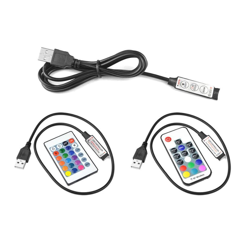 USB IR RF RGB Luz de Tira 5V Controle Remoto