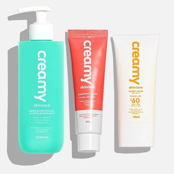 Kit Antioleosidade - Limpador Facial, Gel Creme Hidratante e Protetor Solar FPS 60